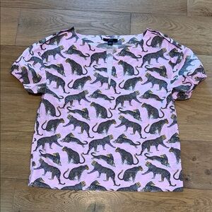 J. Crew Ratti Cheetah Split Neck Blouse - XS